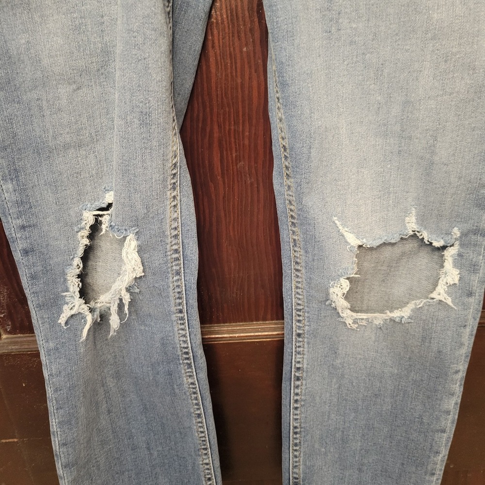 Free People Busted Knee High‎ Rise Denim Jeans Medium Wash Womens Size 31 NWT - Picture 5 of 9